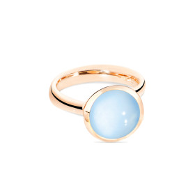 Roségold, Ringe, Tamara Comolli BOUTON Ring Large mit Chalcedon, Ref: R-BOU-l-ChBl-rg