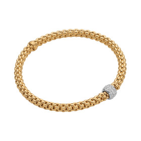 Gelbgold, Armschmuck, FOPE Eka Flex'it Armband mit Diamantpavé, Ref: 63406BX_PB_G_XBX_0XS