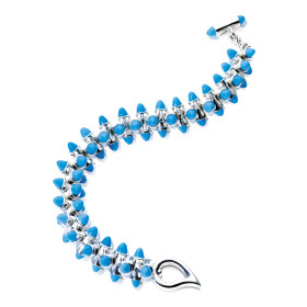 Weißgold, Armschmuck, Tamara Comolli MIKADO Armband 'Turquoise', Ref: B-MC-Tur-wg