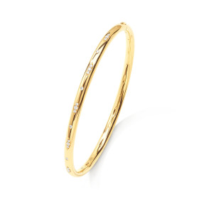 Gelbgold, Armschmuck, Tamara Comolli GYPSY Armspange mit Diamant-Pavé, Ref: BA-Gyp-p-17-yg