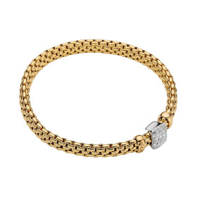 Gelbgold, Armschmuck, FOPE Eka Flex'it Armband mit Diamantpavé, Ref: 56102BX_PB_G_XBX_0XS
