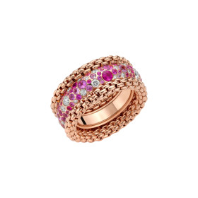 Roségold, Ringe, FOPE Bubble Ring mit Diamanten und rosa Saphiren, Ref: 71208AX_P3_R_XBX_140