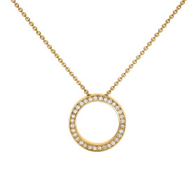 Gelbgold, Halsschmuck, Schmuckwerk Saturn Anhänger mit Halskette, Ref: SH615-GG