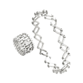 Weißgold, Ringe, Serafino Consoli Serafino Multi-Size Ring und Armreif, Ref: S.RB 1492 F4 WG WD