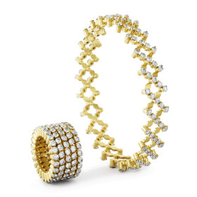 Gelbgold, Armschmuck, Serafino Consoli Serafino Multi-Size Ring und Armband, Ref: S.RB 5F4 YG WD