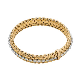 Gelbgold, Armschmuck, FOPE Eka Flex'it Armband mit Diamantpavé, Ref: 58504BX_PB_G_GBX_0XL