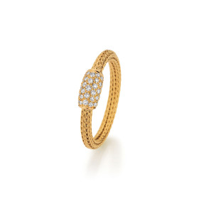 Gelbgold, Ringe, Jörg Heinz Mesh Ring Pavé, Ref: HSR1.1-2.5 750 2 00124 54