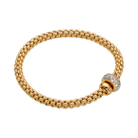 Gelbgold, Armschmuck, FOPE Eka Flex'it Armband mit Diamantpavé, Ref: 61206BX_PB_G_GGX_00L