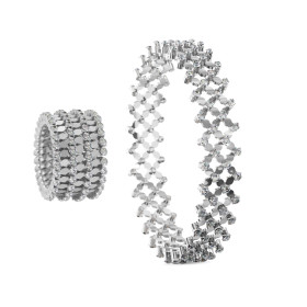 Weißgold, Ringe, Serafino Consoli Serafino Multi-Size Ring und Armband, Ref: S.RB A-7F2 WG WD