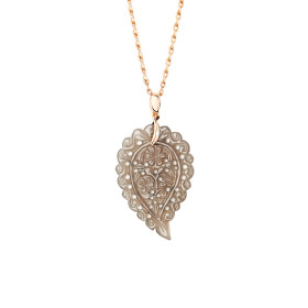 Roségold, Halsschmuck, Tamara Comolli INDIA  Anhänger mit Chalcedon Medium, Ref: P-IND-m-Gre-rg