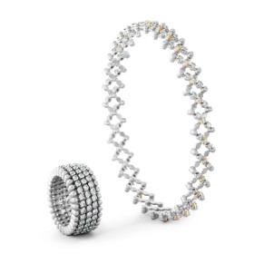 Weißgold, Ringe, Serafino Consoli Serafino Multi-Size Ring und Armband, Ref: S.RB 5M2 WG WD