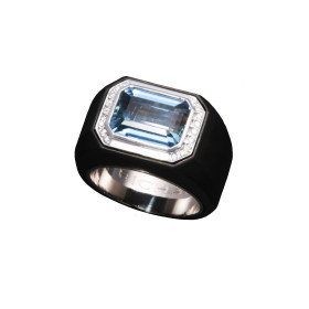 Weißgold, Ringe, Richarzatelier Aquamarin Ring, Ref: R04.2615