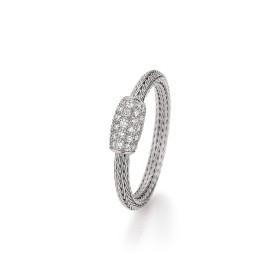 Weißgold, Ringe, Jörg Heinz Mesh Ring Pavé, Ref: HSR1.1-2.5 750 1 00124 54