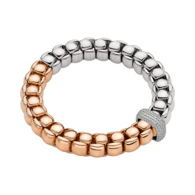 Roségold &amp;amp; Weißgold, Armschmuck, FOPE Eka Flex'it Armband mit Diamantpavé, Ref: 52107B2_PB_1_XBX_00L