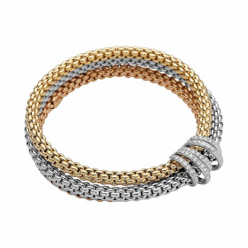 Gelbgold &amp;amp; Roségold &amp;amp; Weißgold, Armschmuck, FOPE Solo Flex'it Armband, Ref: 65106BX_PB_4_XBX_0XS