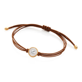 Rotgold, Armschmuck, Schmuckwerk Glasklar Textilband, Ref: DA197-RG-GW-6