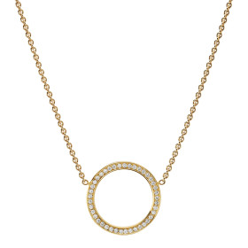 Gelbgold, Halsschmuck, Schmuckwerk Saturn Anhänger mit Halskette, Ref: SH115-GG