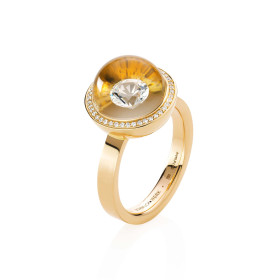 Gelbgold, Ringe, Schmuckwerk Glasklar Ring, Ref: DR606-GG-GK