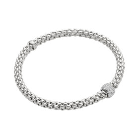 Weißgold, Armschmuck, FOPE Eka Flex'it Armband mit Diamantpavé, Ref: 63406BX_PB_B_XBX_0XS