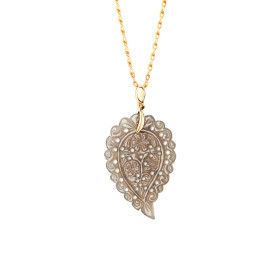 Gelbgold, Halsschmuck, Tamara Comolli INDIA  Anhänger mit Chalcedon Medium, Ref: P-IND-m-Gre-yg
