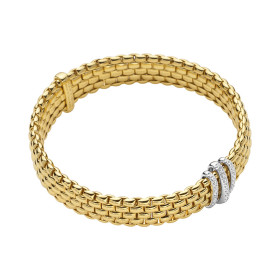 Gelbgold, Armschmuck, FOPE Eka Flex'it Armband mit Diamantpavé, Ref: 58704BX_PB_G_BBB_0XS