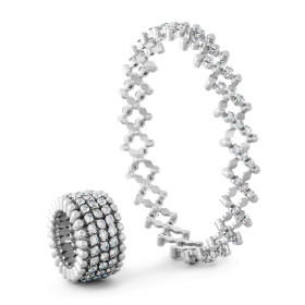 Weißgold, Armschmuck, Serafino Consoli Serafino Multi-Size Ring und Armband, Ref: S.RB 5M4 WG WD
