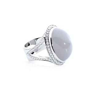 Tamara Comolli - CUSHION Ring small grauer Mondstein