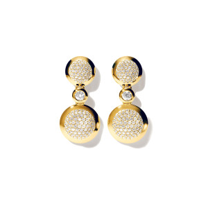 Tamara Comolli - BOUTON Ohrhänger 2 Cabochons mit Diamant-Pavé