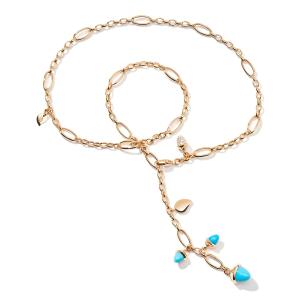 Tamara Comolli - Mikado Collier Delicate Türkis mit Diamond Pavé