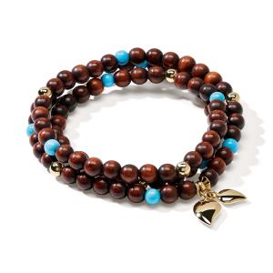 Tamara Comolli - India Armband medium Snakewood Türkis