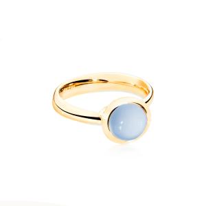 Tamara Comolli - BOUTON Ring small Chalcedony blue