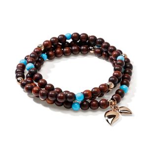 Tamara Comolli - INDIA Armband medium Snake Wood Türkis