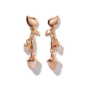 Tamara Comolli - MIKADO Ohrringe Dangling 2 Acorns 'Camel' mit Diamant Pavé 