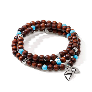 Tamara Comolli - INDIA Armband mit Snakewood und Türkis Medium