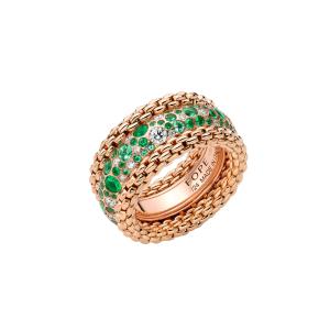 FOPE - Bubble Ring mit Diamanten und Smaragden