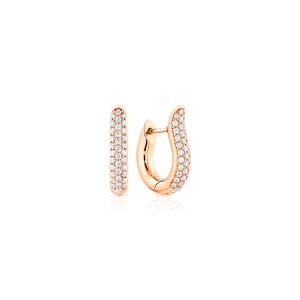 Tamara Comolli - Signature Hoop Ohrringe small mit Diamant Pavé 18 K Roségold