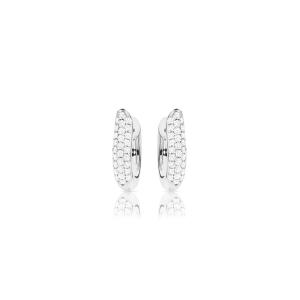 Tamara Comolli - Signature Hoop Ohrringe medium mit Diamant Pavé 18 K Weißgold