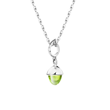         Weißgold, Halsschmuck, Tamara Comolli MIKADO Flamenco Anhänger mit Peridot