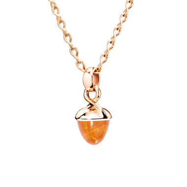         Roségold, Halsschmuck, Tamara Comolli MIKADO Bouquet Anhänger mit Mandarin-Granat