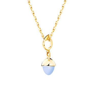         Gelbgold, Halsschmuck, Tamara Comolli MIKADO Flamenco Anhänger mit Chalcedon