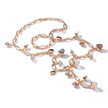        Roségold, Halsschmuck, Tamara Comolli MIKADO Halskette 'Cashmere' mit Diamant-Pavé
