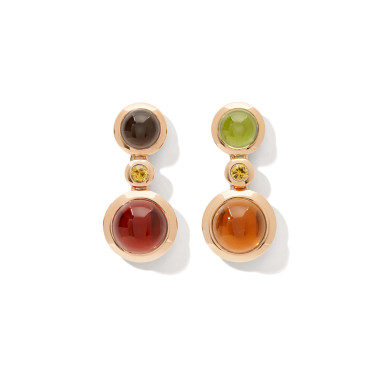         Roségold, Ohrringe, Tamara Comolli BOUTON Ohrhänger 2 Cabochons 'Indian Summer'