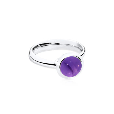         Weißgold, Ringe, Tamara Comolli BOUTON Ring Small mit Amethyst