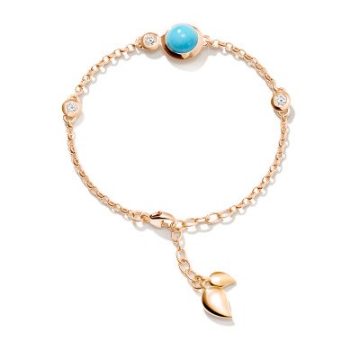         Roségold, Armschmuck, Tamara Comolli BOUTON Mini Chain Armband 'Türkis' Small/Medium