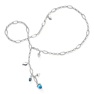         Weißgold, Halsschmuck, Tamara Comolli MIKADO Halskette 'Ocean' mit Diamant-Pavé