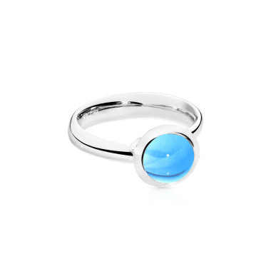         Weißgold, Ringe, Tamara Comolli BOUTON Ring Small mit Swiss Topas