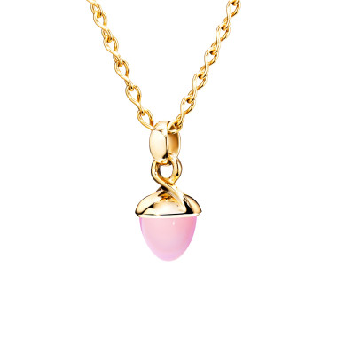         Gelbgold, Halsschmuck, Tamara Comolli MIKADO Bouquet Anhänger mit Chalcedon