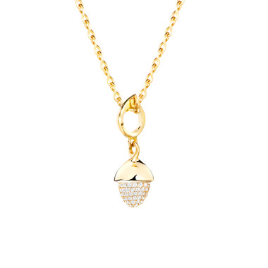         Gelbgold, Halsschmuck, Tamara Comolli MIKADO Flamenco Anhänger mit Diamant-Pavé