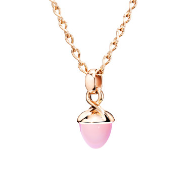         Roségold, Halsschmuck, Tamara Comolli MIKADO Bouquet Anhänger mit Chalcedon