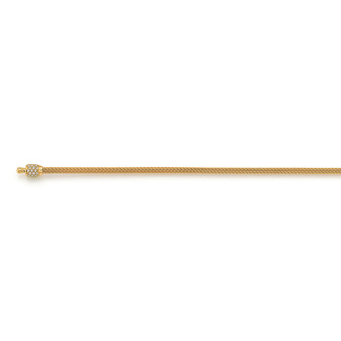         Gelbgold, Halsschmuck, Jörg Heinz Mesh Strickkette Pavé-Kapseln drehbar
